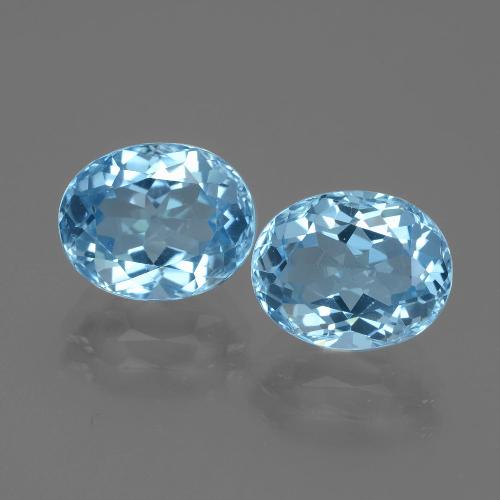 Topazio naturale blu da 6,86 ct, taglio ovale, VVS