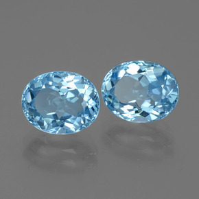 Topazio naturale blu da 6,86 ct, taglio ovale, VVS