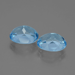 Topazio naturale blu da 6,86 ct, taglio ovale, VVS