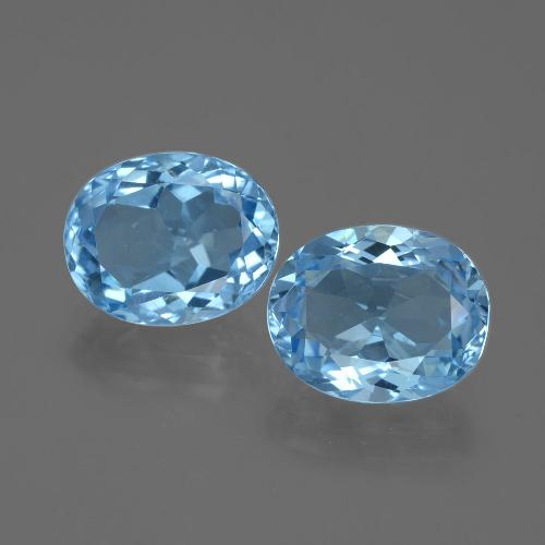 Topazio naturale blu da 6,56 ct, taglio ovale, VVS-VS