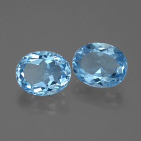 Topazio naturale blu da 6,56 ct, taglio ovale, VVS-VS
