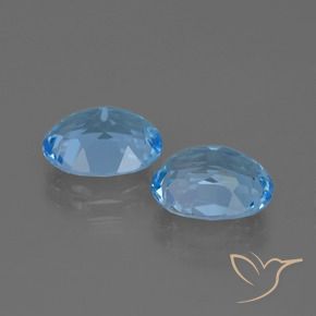 Gemme di Topazio Celeste naturale da 6.14 ct, Ovale, VVS-VS