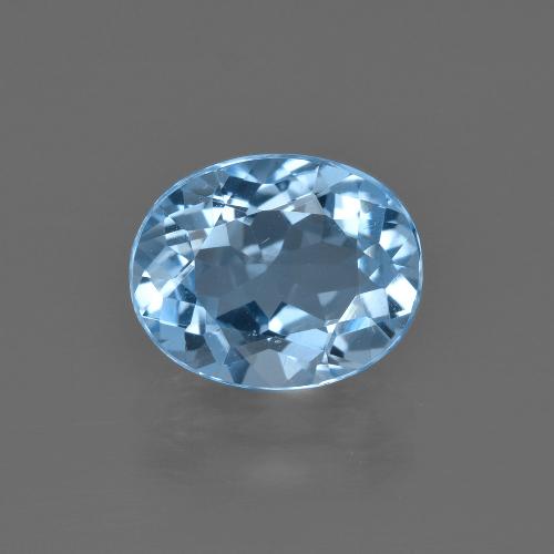 Topazio naturale blu da 3,32 ct, taglio ovale, VVS-VS
