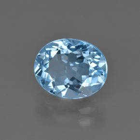 Topazio naturale blu da 3,32 ct, taglio ovale, VVS-VS