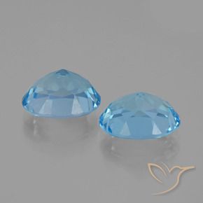 Gemme di Topazio Celeste naturale da 6.21 ct, Ovale, VVS