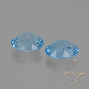Gemme di Topazio Blu svizzero naturale da 6.35 ct, Ovale, VVS-VS