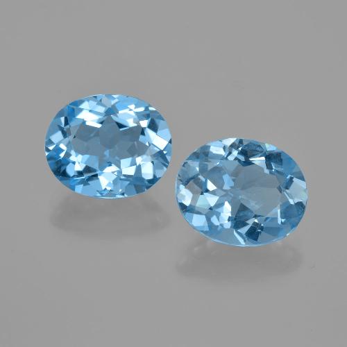 Topazio naturale blu da 5,86 ct, taglio ovale, VVS