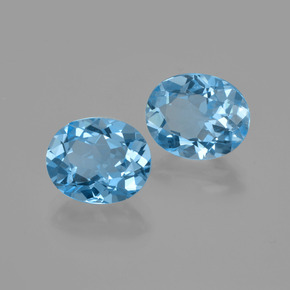 Topazio naturale blu da 5,86 ct, taglio ovale, VVS