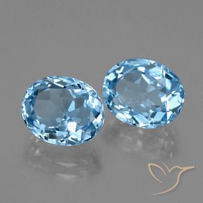 Gemme di Topazio Celeste naturale da 6.76 ct, Ovale, VVS