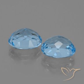 Gemme di Topazio Celeste naturale da 6.76 ct, Ovale, VVS