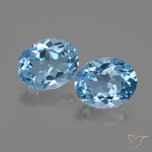 Gemme di Topazio Blu svizzero naturale da 5.84 ct, Taglio ovale, VVS