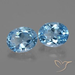 Gemme di Topazio Blu svizzero naturale da 5.84 ct, Taglio ovale, VVS