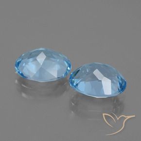 Gemme di Topazio Blu svizzero naturale da 5.84 ct, Taglio ovale, VVS