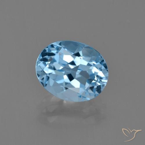 Topazio naturale blu da 2,93 ct, taglio ovale, VVS