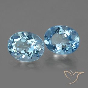 Gemme di Topazio Celeste naturale da 6.17 ct, Ovale, VVS