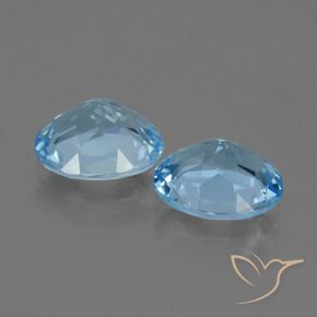 Gemme di Topazio Celeste naturale da 6.17 ct, Ovale, VVS