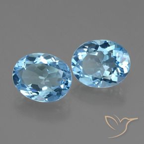 Gemme di Topazio Celeste naturale da 6.07 ct, Ovale, VVS-VS