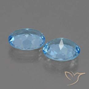 Gemme di Topazio Celeste naturale da 6.07 ct, Ovale, VVS-VS