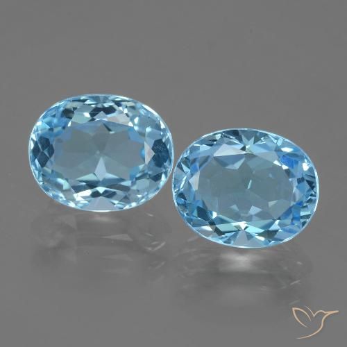 6.66ctw Naturale Blu svizzero Topazio, Ovale, VVS-VS