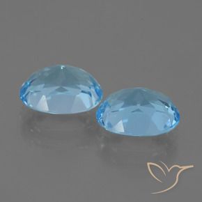 Gemme di Topazio Blu svizzero naturale da 6.66 ct, Ovale, VVS-VS
