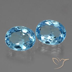 Gemme di Topazio Blu svizzero naturale da 7.10 ct, Taglio ovale, VVS-VS