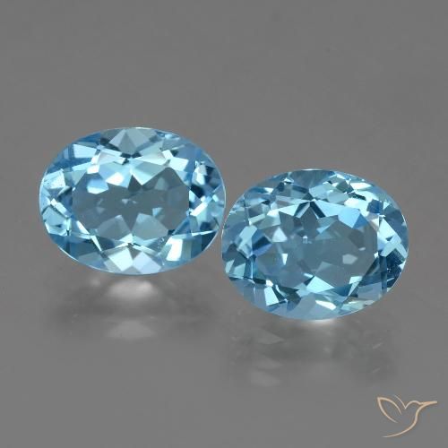 Gemme di Topazio Blu svizzero naturale da 6.00 ct, Taglio ovale, VS