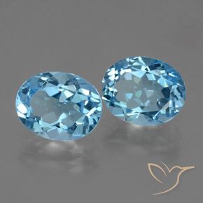 Gemme di Topazio Blu svizzero naturale da 6.00 ct, Taglio ovale, VS