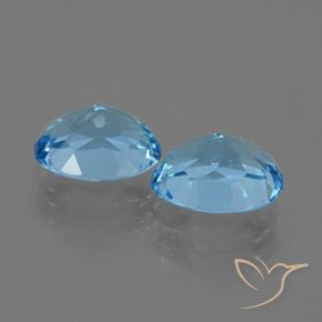 Gemme di Topazio Blu svizzero naturale da 6.38 ct, Ovale, VVS