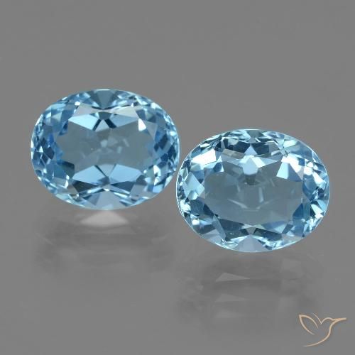 6.98ctw Naturale Blu svizzero Topazio, Ovale, VVS-VS