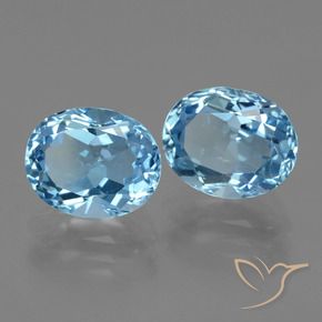 Gemme di Topazio Blu svizzero naturale da 6.98 ct, Ovale, VVS-VS