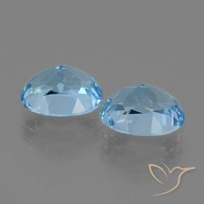 Gemme di Topazio Blu svizzero naturale da 6.98 ct, Ovale, VVS-VS