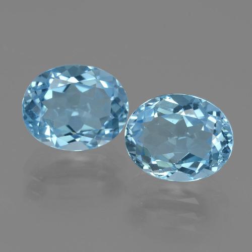 Topazio naturale blu da 6,47 ct, taglio ovale, VVS-VS