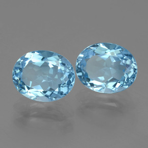 Topazio naturale blu da 6,47 ct, taglio ovale, VVS-VS