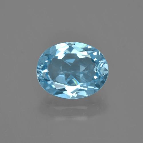 Topazio naturale blu da 2,92 ct, taglio ovale, VS