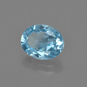 Topazio naturale blu da 2,92 ct, taglio ovale, VS