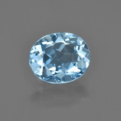 Topazio naturale blu da 3,38 ct, taglio ovale, VS