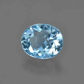 Topazio naturale blu da 3,38 ct, taglio ovale, VS