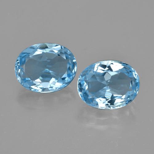 Gemme di topazio blu cielo naturale da 6,53 ct, taglio ovale, VVS