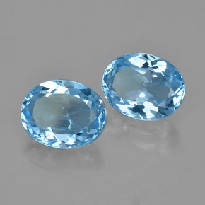 Gemme di topazio blu cielo naturale da 6,53 ct, taglio ovale, VVS