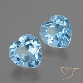 Gemme di Topazio Blu svizzero naturale da 6.23 ct, Cuore, VVS-VS