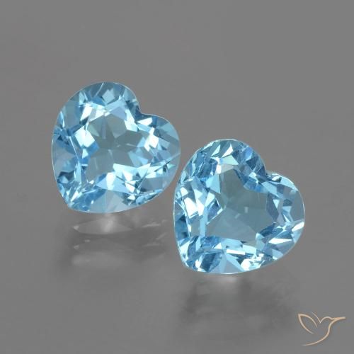 6.62ctw Naturale Blu svizzero Topazio, Cuore, VVS-VS