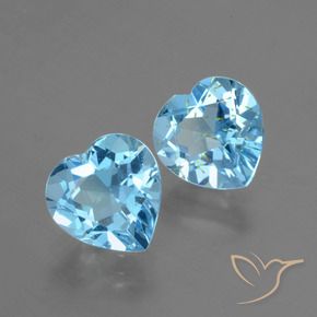 Gemme di Topazio Celeste naturale da 5.98 ct, Cuore, VS