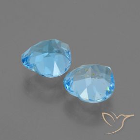 Gemme di Topazio Celeste naturale da 5.98 ct, Cuore, VS