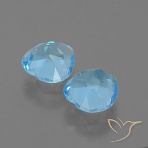 Gemme di Topazio Celeste naturale da 6.01 ct, Cuore, VVS