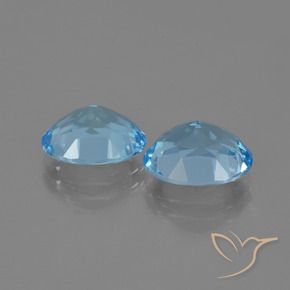 Gemme di Topazio Blu svizzero naturale da 6.34 ct, Ovale, VVS-VS