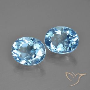 Gemme di Topazio Blu svizzero naturale da 7.15 ct, Ovale, VVS-VS