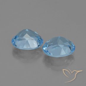 Gemme di Topazio Blu svizzero naturale da 7.15 ct, Ovale, VVS-VS