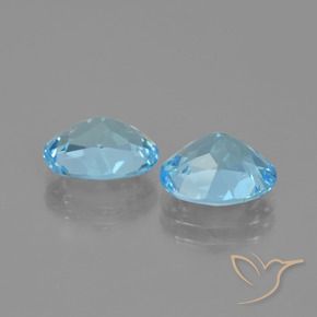 Gemme di Topazio Celeste naturale da 6.28 ct, Ovale, VVS