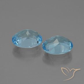Gemme di Topazio Celeste naturale da 6.21 ct, Ovale, VVS-VS
