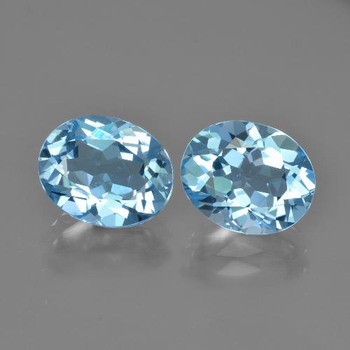 Topazio naturale blu da 5,96 ct, taglio ovale, VVS